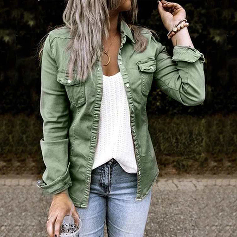 Denim Jacket for Women – Stylish Casual Outerwear with Classic Fit and Pockets